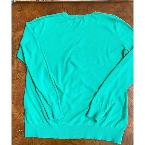 Old Navy Green L Navy Blue Initial Sweater Lightweight Women's A Pre-owned - Picture 7 of 7